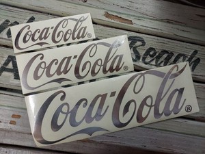 Coca-Cola コカ・コーラ 【 カッティングステッカー】全3サイズ  シルバー・ゴールド シール