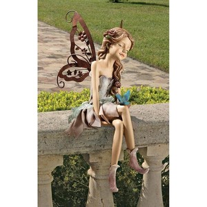 ファニー 座る妖精 フェアリー彫像/ピクシー シシリーメアリーパーカー 花の妖精 庭園(輸入品）