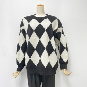 Sweater/Knitwear Diamond-Patterned Knitted Ladies'