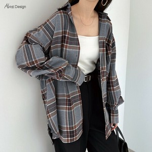 チェック柄 衿付き シャツ