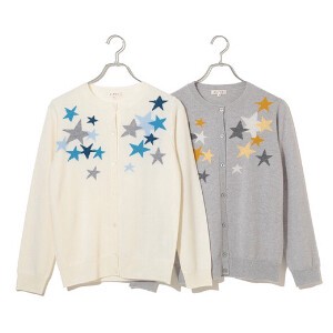 Sweater/Knitwear Intarsia Cardigan Sweater Cashmere