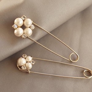 胸针 胸针 棉 宝石 珍珠 日本制造