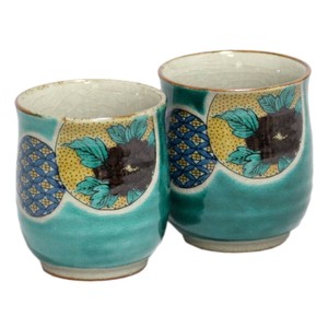 Kutani ware Japanese Teacup Made in Japan Green 1-sets 5-pcs Made in Japan