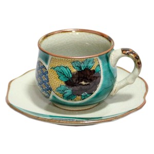 Kutani ware Cup & Saucer Set Made in Japan Green 1-sets 5-pcs Made in Japan