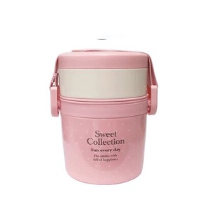 Heat Retention Cold Insulation type Vacuum Stainless Lunch Box 600 ml Dot Pink SKATER TL 6