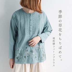 【2023新作】刺繍アイテム　裾刺繍ブラウス