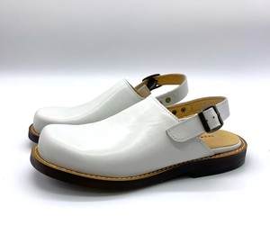 Ladies Sabo Shoes White natural Tochigi Leather Made in Japan 2 3
