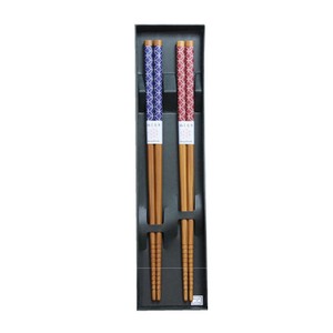 Chopsticks Gift Cloisonne Lucky Charm Japanese Pattern 2-pairs 22.5cm Made in Japan