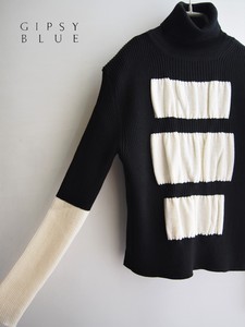 Sweater/Knitwear Pullover Bulging Jacquard Turtle Neck Made in Japan