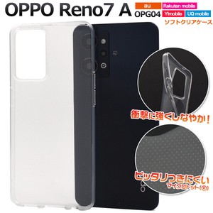 ＜素材アイテム＞OPPO Reno7 A OPG04/ Reno9 A用マイクロドット ソフトクリアケース