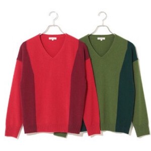 Sweater/Knitwear V-Neck Intarsia Cashmere Ladies