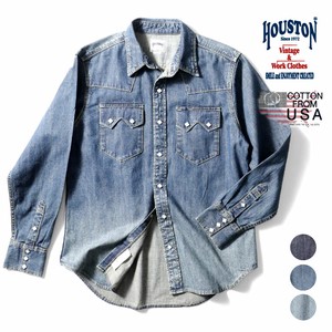 【2023春夏新作】【HOUSTON】USA COTTON DENIM WESTARN SHIRT