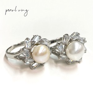 Silver-Based Ring Pearl sliver Rings Presents Ladies