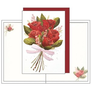 【グリーティングカード】多目的カード 赤花束