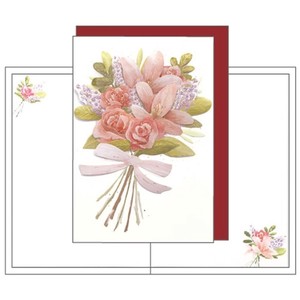 Greeting Card Pink Bouquet Of Flowers