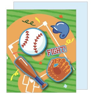 【色紙】野球部 二つ折りメッセージボード シール＆封筒付き スポーツ