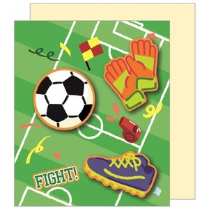 【色紙】サッカー部 二つ折りメッセージボード シール＆封筒付き スポーツ