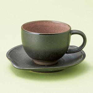 鉄釉丸型ラテマグ(ピンク)碗皿  9×6.8cm260cc