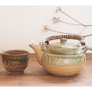 【茶器】土瓶・煎茶（美濃焼・日本製・陶磁器）急須