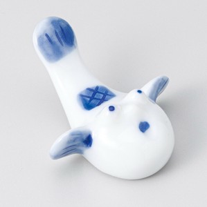 美浓烧 筷架 蓝色 日本制造