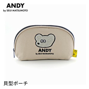 【ポーチ】 フィーチャ—貝型ポーチ ミニポーチ 小物入れ マルチケース おしゃれ ねずみのANDY