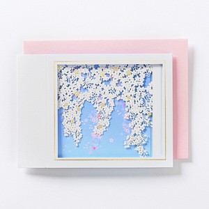 Cherry Blossoms Laser Cut Card Box Type Japanese Paper Use Message Sheet