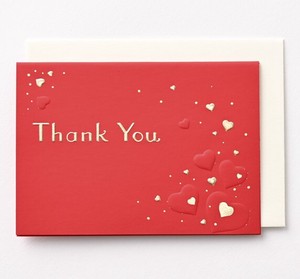 Valentine' MIN CARD Thank Character Foil Stamping Emboss Processing Two Plain Attached