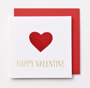 Valentine' MIN CARD Velvet Material Heart-shaped Attached Two Plain Attached