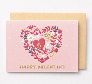 Valentine' MIN CARD Mandala Motif Heart Foil Stamping Emboss Processing