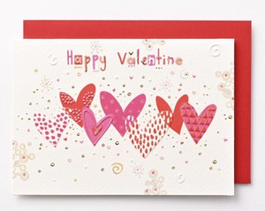 バレンタインカード ■輸入カード ■箔押し、エンボス加工、グリッター付き