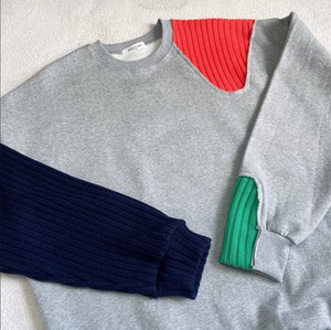 2 3 Raised Back Knitted Switch Design Sweatshirt
