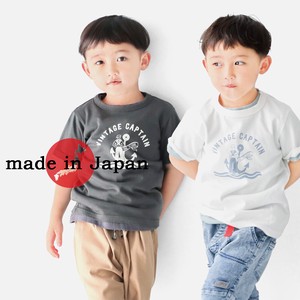 Kids' Short Sleeve T-shirt Pudding Spring/Summer L M Made in Japan