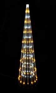 LEDダブルコーンツリー225cm（ゴールド&ホワイト）【イルミネーション】【クリスマス】