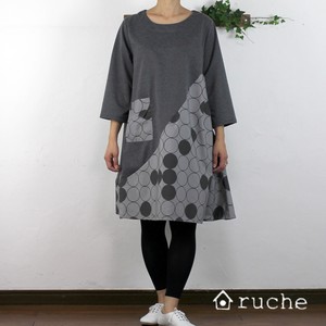 Casual Dress Color Palette Natural One-piece Dress Switching Polka Dot