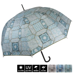 【予約商品：3月下旬発送】2023ss新作：春夏 晴雨兼用傘 モロッコタイル柄 ジャンプ傘  日傘 雨傘