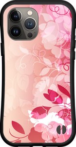 【iPhone対応】 耐衝撃 スマホケース ハイブリッドケース 花 グラデーション ピンク
