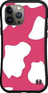 【iPhone対応】 耐衝撃 スマホケース ハイブリッドケース ホルスタイン柄ピンク