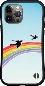 【iPhone対応】 耐衝撃 スマホケース ハイブリッドケース 虹とツバメ