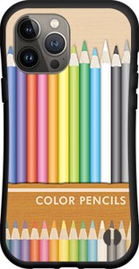 【iPhone対応】 耐衝撃 スマホケース ハイブリッドケース カラフル色鉛筆