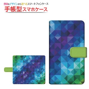 各機種対応 マルチタイプ 手帳型 スマホケース 貼り付けタイプ カバー Mosaic Pattern