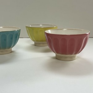 【オリジナル】茶碗　花しのぎ　　日本製　波佐見焼　飯碗　彫り　粉引
