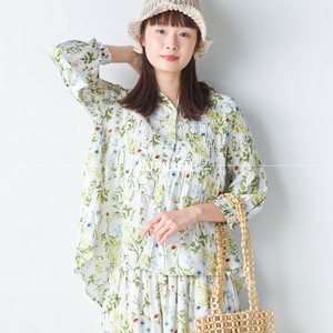Rayon Printed Shirring Blouse