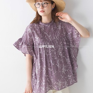 Button-Up Shirt/Blouse Jacquard Frilly Printed