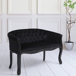 French Interior Sofa Velour Black Sofa Chair Este Salon Nail Salon