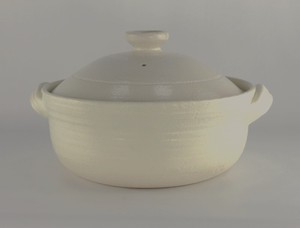 Modern White Size 8 Earthen Pot / Clay pot Stainless Plate Made in Japan made Japan