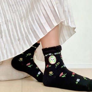 2 2 3 Embroidery Design Socks Cat Botanical Flower