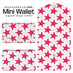 コンパクトだけど大容量 豊富なデザインから選べるミニ財布 ドットヒトデ(赤×白)