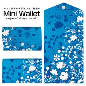 コンパクトだけど大容量 豊富なデザインから選べるミニ財布 Flower Garden (ブルー)
