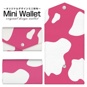 コンパクトだけど大容量 豊富なデザインから選べるミニ財布 ホルスタイン柄ピンク