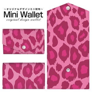 コンパクトだけど大容量 豊富なデザインから選べるミニ財布 レオパード柄type1ピンク